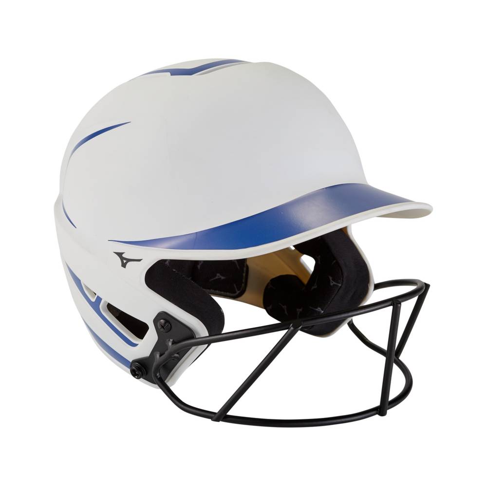 Mizuno Women's F6 Fastpitch Softball Batting Helmet White/Royal (380392-EGS)